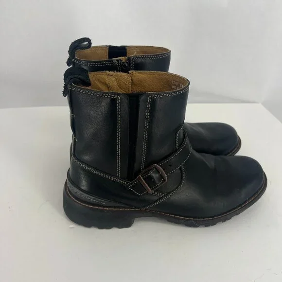 Clarks | Shoes | Clarks Mens Chilton Black Leather Biker  display picture 1